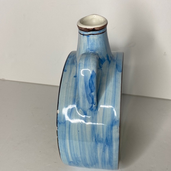 Folk Art Handmade Ceramic Pitcher Vase Landscape Countryside Italy Decorative - Picture 9 of 9